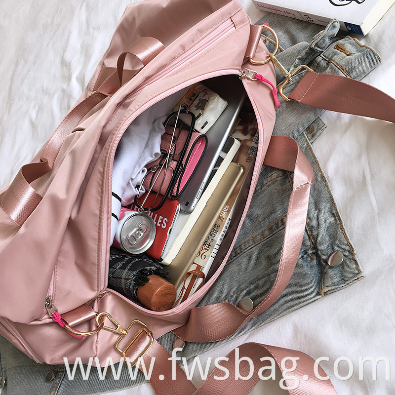 Pink Nylon Independent Shoes Room Custom Dance Club Palestra Necessary Sports Gym Bag With Wet Shoes Compartment2